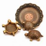 AARYA HOMES Premium Pure Brass Tortoise with Plate for Vastu | Lucky Feng Shui Turtle for Home & Office | Decorative Brass Showpiece for Wealth, Prosperity & Positive Energy | Premium Gift Item | PURE LIVING.