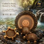 AARYA HOMES Premium Pure Brass Tortoise with Plate for Vastu | Lucky Feng Shui Turtle for Home & Office | Decorative Brass Showpiece for Wealth, Prosperity & Positive Energy | Premium Gift Item | PURE LIVING. - Image 4