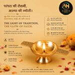 AARYA HOMES Premium Pure Brass Decorative Diya (Pack of 2) | Handcrafted Heavy Brass Oil Lamp for Pooja, Aarti, Temple, Diwali Decoration, Home Mandir & Festival Gifting | Golden Finish | PURE LIVING. - Image 4