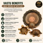 AARYA HOMES Premium Pure Brass Tortoise with Plate for Vastu | Lucky Feng Shui Turtle for Home & Office | Decorative Brass Showpiece for Wealth, Prosperity & Positive Energy | Premium Gift Item | PURE LIVING. - Image 5