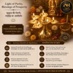 AARYA HOMES Premium Brass Panchmukhi Diya with Handle | Traditional 5-Wick Oil Lamp for Puja | Heavy Pure Brass Deepam | Temple, Home Decor, Diwali, Navratri & Spiritual Gift | PURE LIVING. - Image 5