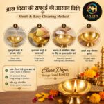 AARYA HOMES Premium Pure Brass Decorative Diya (Pack of 2) | Handcrafted Heavy Brass Oil Lamp for Pooja, Aarti, Temple, Diwali Decoration, Home Mandir & Festival Gifting | Golden Finish | PURE LIVING. - Image 2