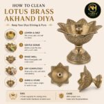 AARYA HOMES Pure Brass Lotus Akhand Diya for Puja Home Temple Décor | Handcrafted Pooja Jyot | Pure Brass Finish | Pack Of 2 | PURE LIVING. - Image 3