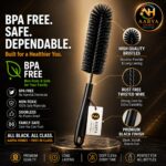 AARYA HOMES Bottle Cleaning Brush | Pack Of 1 | 11inch Length (5.5inch Cleaning Head & 5.5inch Handle) | High-Density Bristles | RUST Proof & Durable | BPA Free | Non-Toxic | Easy Grip | Suitable For All Kinds Of Bottles | All Black First in Class | PURE LIVING. - Image 3