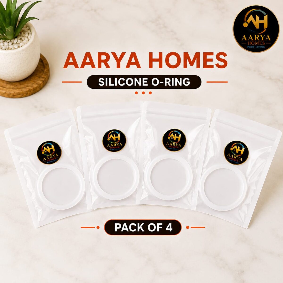 AARYA HOMES Food Grade Silicone O-Ring for Copper Water Bottle Cap | Inner Size | Leak Proof Replacement Silicone Seal Ring | BPA Free, Reusable & Durable Bottle Gasket | White | Pack of 4 | PURE LIVING. - Image 5